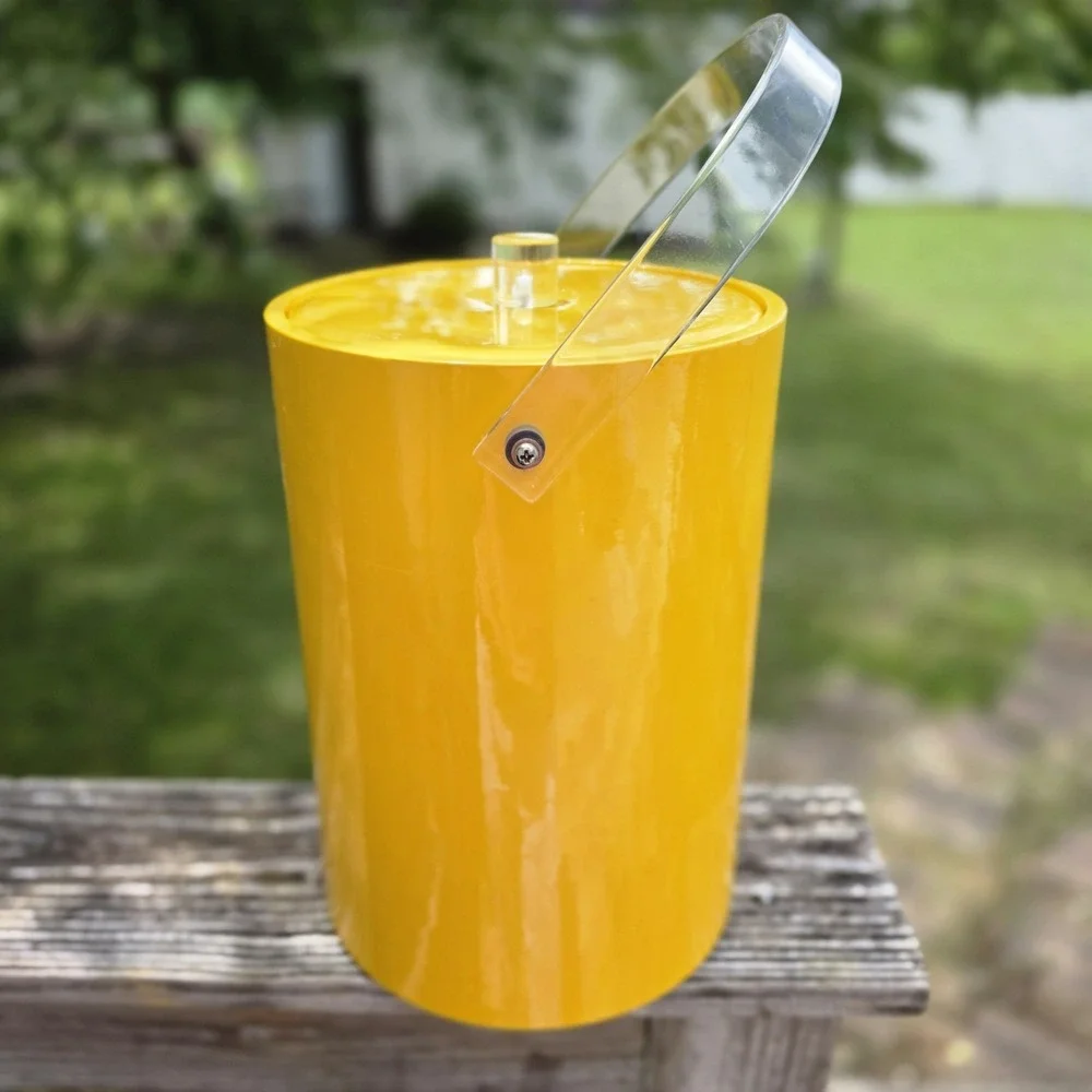 Vintage Specialties Unlimited Yellow Ice Bucket Lucite Handle MCM Mod Barware